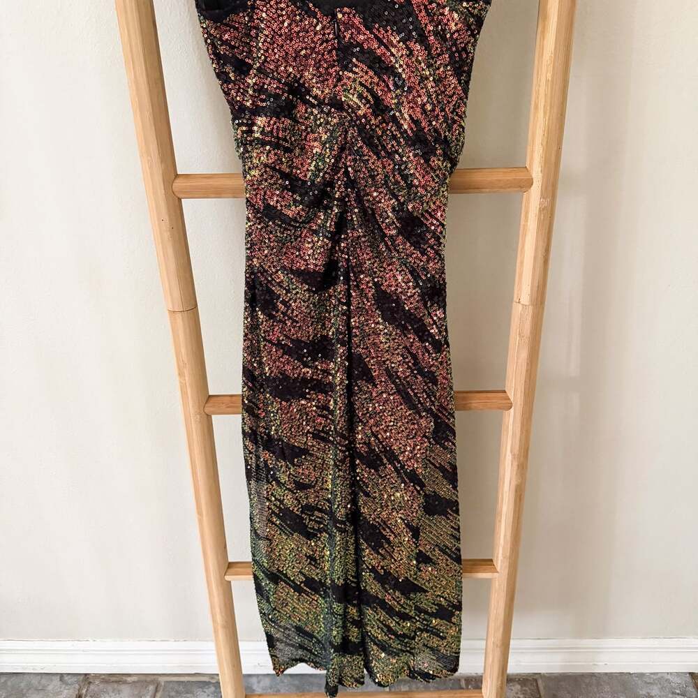 ASTR The Label Hollywood Dress S Black Pink Multi Sequin Midi Slip Party - Picture 10 of 12